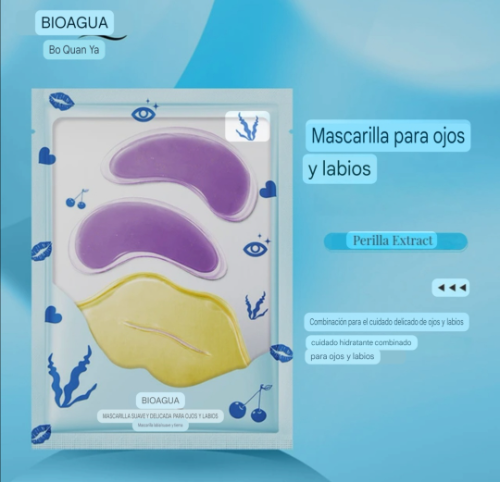 KIT 2 EN 1  MASCARILLA SUAVE Y DELICADA PARA OJOS Y LABIOS  BIOAQUA  SOLF AND DELICATE EYE AND LIP MASK